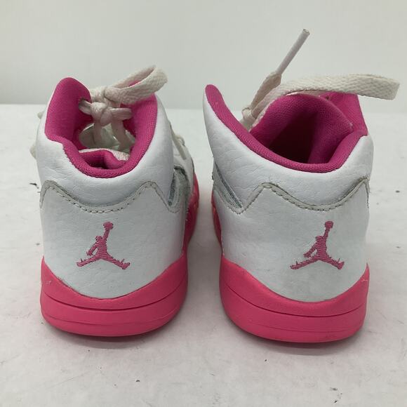 Air Jordan Kids Unisex Sneakers Pink Orange White Size 8C Preowned - Picture 3 of 7